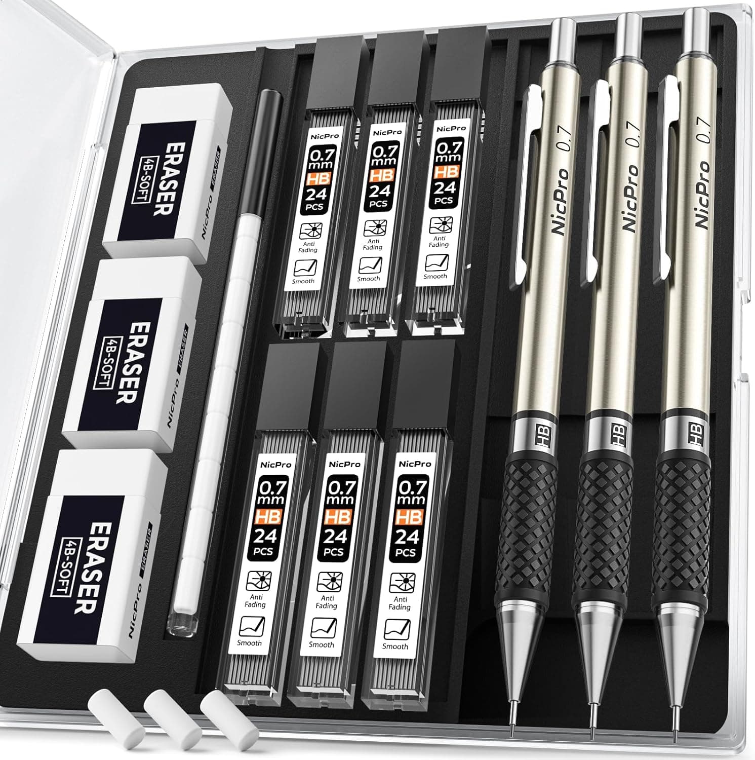 Nicpro 0.7 mm Art Mechanical Pencil Set in Storage Case